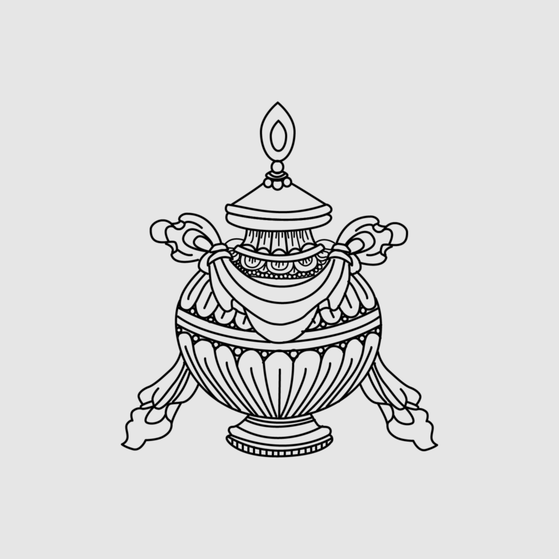 Tibetische Glueckssymbole Schatzvase